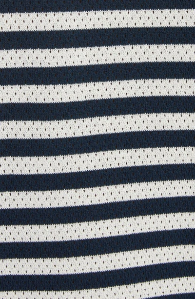 Shop Moncler Stripe Pointelle Cotton T-shirt In White