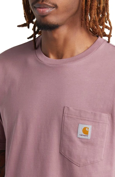 Shop Carhartt Logo Pocket T-shirt In Daphne