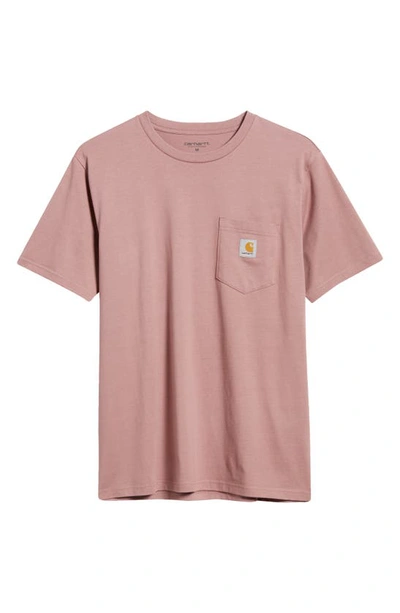 Shop Carhartt Logo Pocket T-shirt In Daphne