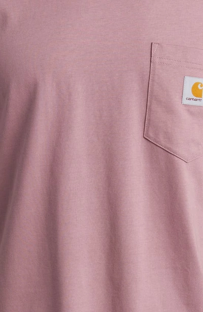 Shop Carhartt Logo Pocket T-shirt In Daphne