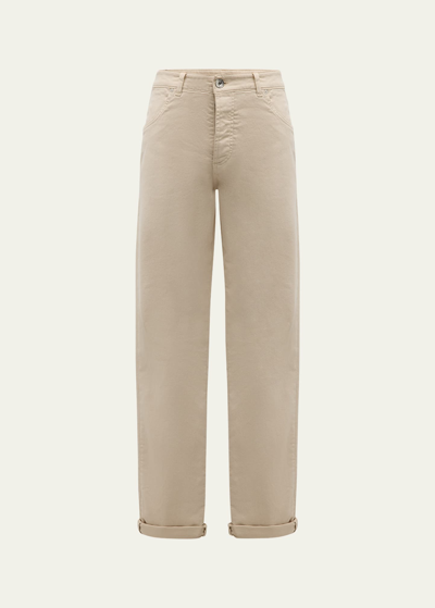 Shop Brunello Cucinelli Men's Bull Denim Skinny-fit Pants In Beige