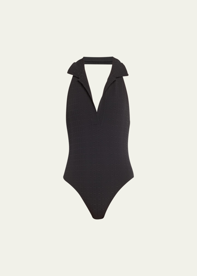 Shop Lisa Marie Fernandez Polo One-piece Swimsuit In Bs