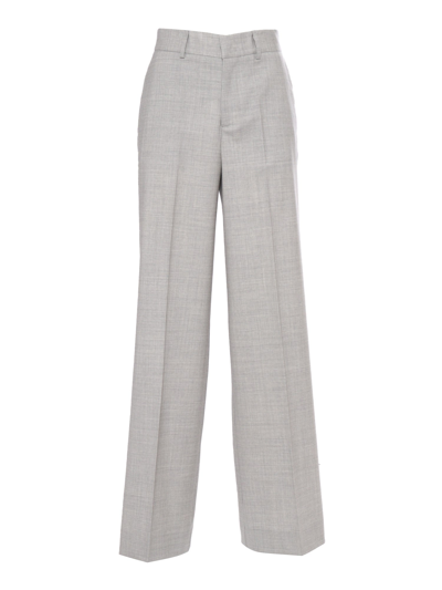 P.a.r.o.s.h Lillie Pants Wide-leg Pressed Crease In Gray