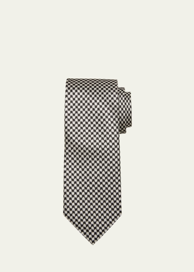 Shop Tom Ford Men's Mulberry Silk Micro-houndstooth Tie In Multicolor