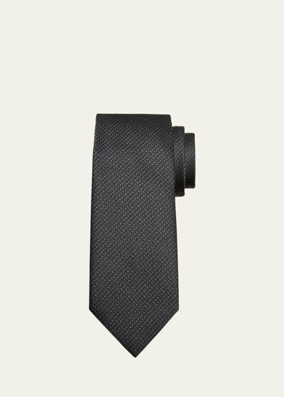 Shop Tom Ford Men's Mulberry Silk Woven Tie In Smoke Grey