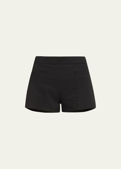 Shop Max Mara Riad Patch-pocket Mini Shorts In Tobacco