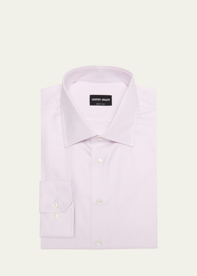 Shop Giorgio Armani Men's Micro-dot Dress Shirt In Multi