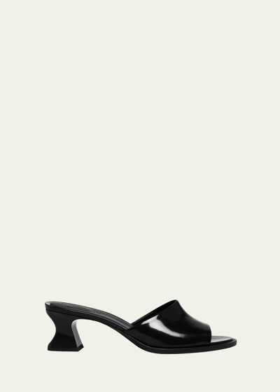 Shop Bottega Veneta Cha Cha Leather Mule Sandals In Black