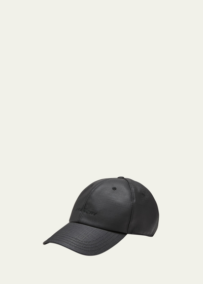 Shop Givenchy Men's Coated Canvas Embroidered Logo Baseball Cap In 001-black
