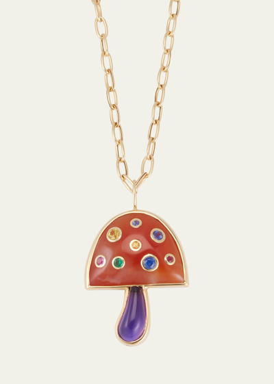 Shop Brent Neale Magic Mushroom Pendant Necklace In Carnelian Amy Mlt