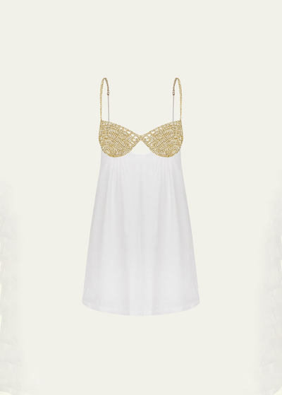 Shop Vix Willow Mini Beach Dress In Off White