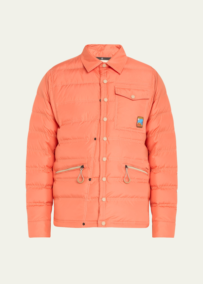 Shop Moncler Men's Lavachey Ripstop Down Jacket In Bright Orange