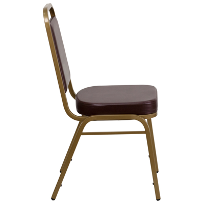 Shop Flash Furniture Hercules Series Trapezoidal Back Stacking Banquet Chair In Brown Vinyl