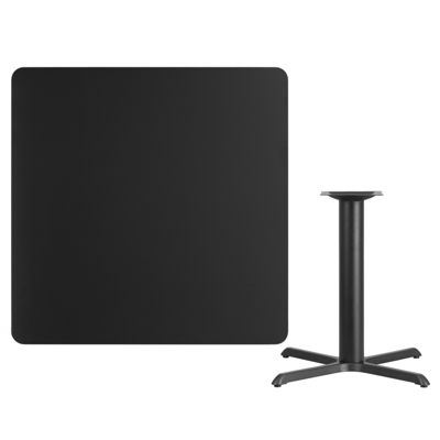 Shop Flash Furniture 42'' Square Black Laminate Table Top With 33'' X 33'' Table Height Base
