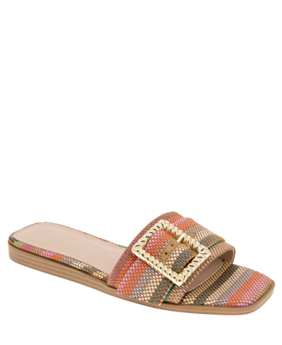 Shop Bcbgeneration Women's Mollie Buckled Slide Flat Sandals In Multi