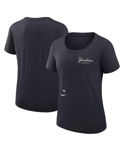 Shop Nike Women's  Navy New York Yankees Authentic Collection Performance Scoop Neck T-shirt