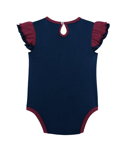 Shop Outerstuff Baby Girls Burgundy, Navy Colorado Avalanche Two-pack Training Bodysuit Set In Burgundy,navy