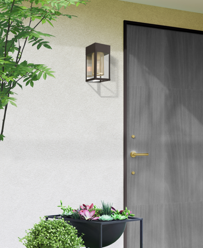 Livex Franklin 1 Light Outdoor Wall Lantern In Bronze With Soft Gold