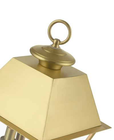 Livex Wentworth 2 Light Outdoor Medium Post Top Lantern In Natural Brass