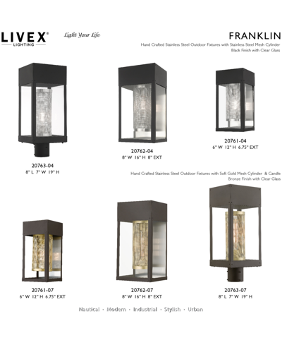Shop Livex Franklin 1 Light Outdoor Wall Lantern In Bronze With Soft Gold