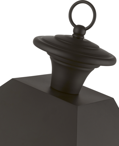Livex Wentworth 4 Light Outdoor Extra Large Post Top Lantern In Bronze With Antique Brass