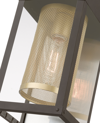 Shop Livex Franklin 1 Light Outdoor Wall Lantern In Bronze With Soft Gold