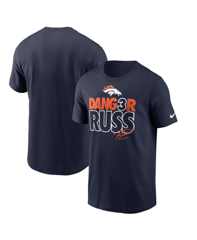 Nike Russell Wilson Navy Denver Broncos Player Graphic T-shirt In Navy