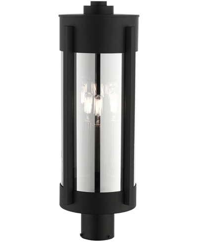 Shop Livex Sheridan 3 Light Outdoor Post Top Lantern In Black
