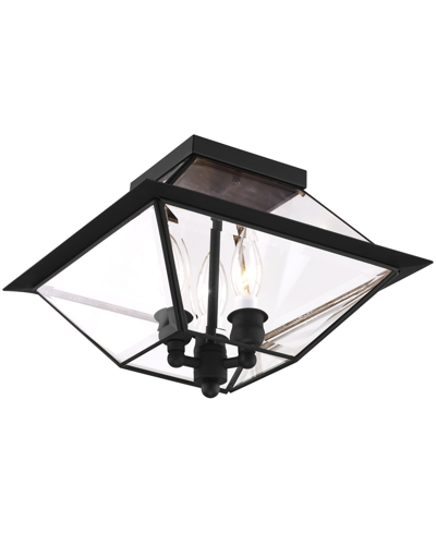 Livex Westover 3 Light Outdoor Ceiling Mount In Black