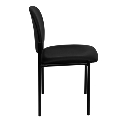 Shop Flash Furniture Comfort Black Vinyl Stackable Steel Side Reception Chair