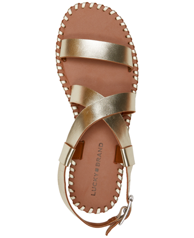 Shop Lucky Brand Women's Zelek Crisscross Flat Sandals In Lamb Leather