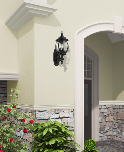 Livex Frontenac 3 Light Outdoor Wall Lantern In Textured Black