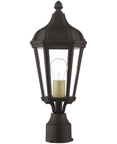 Shop Livex Morgan 1 Light Outdoor Post Top Lantern In Bronze With Antique Gold