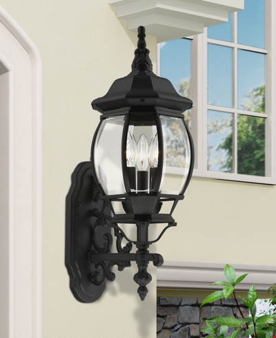 Livex Frontenac 3 Light Outdoor Wall Lantern In Textured Black