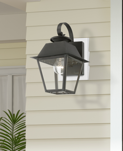Livex Wentworth 1 Light Outdoor Small Wall Lantern In Charcoal