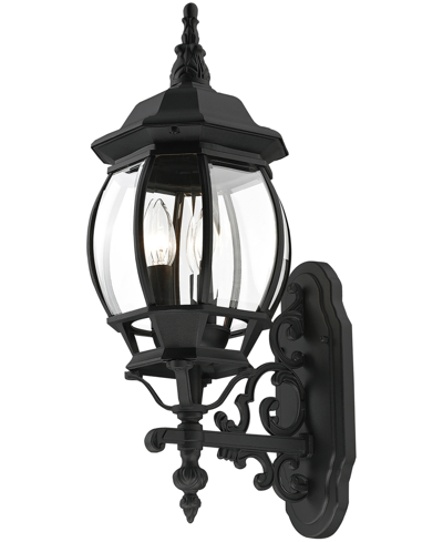Livex Frontenac 3 Light Outdoor Wall Lantern In Textured Black