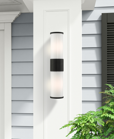 Livex Norfolk 2 Light Outdoor Wall Lantern In Textured Black