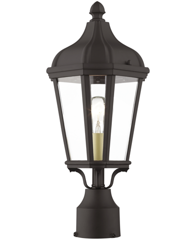 Shop Livex Morgan 1 Light Outdoor Post Top Lantern In Bronze With Antique Gold