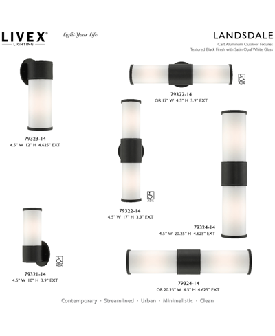 Livex Norfolk 2 Light Outdoor Wall Lantern In Textured Black