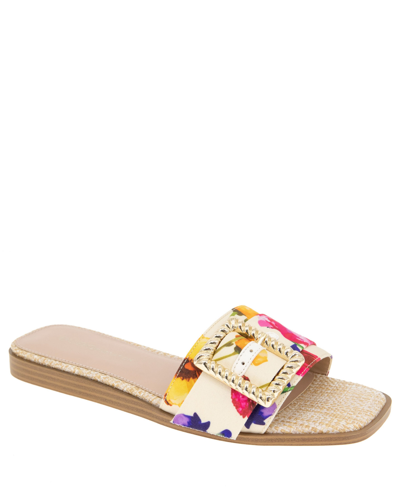 Shop Bcbgeneration Women's Mollie Buckled Slide Flat Sandals In Floral Print