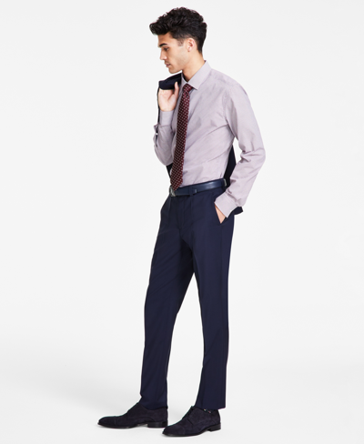 Shop Hugo By  Boss Men's Modern-fit Wool Blue Suit Pants In Dark Blue