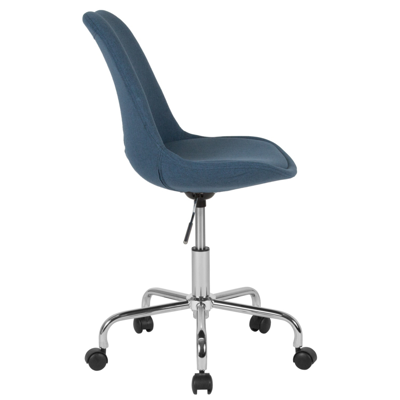 Shop Flash Furniture Aurora Series Mid-back Blue Fabric Task Chair With Pneumatic Lift And Chrome Base