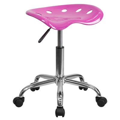 Shop Flash Furniture Vibrant Candy Heart Tractor Seat And Chrome Stool In Pink