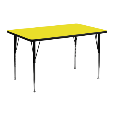 Shop Flash Furniture 24''w X 48''l Rectangular Yellow Hp Laminate Activity Table
