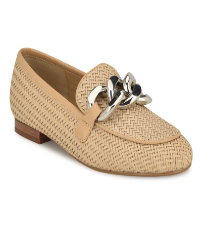 Shop Nine West Women's Aspyn Slip-on Round Toe Flat Dress Loafers In Light Natural Woven - Manmade