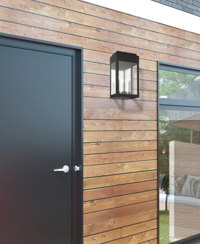Livex York 2 Light Outdoor Wall Lantern In Black With Brushed Nickel