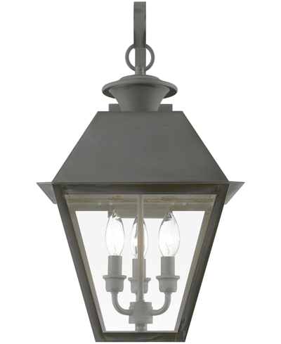 Shop Livex Wentworth 3 Light Outdoor Large Wall Lantern In Charcoal