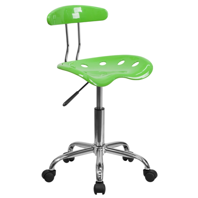 Shop Flash Furniture Vibrant Apple Green And Chrome Swivel Task Chair With Tractor Seat