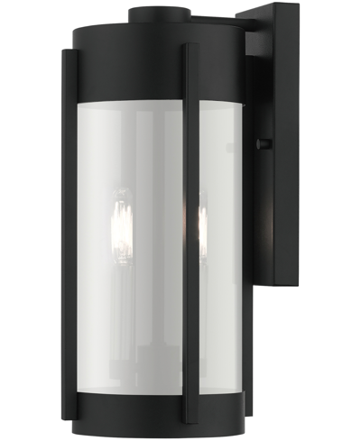 Shop Livex Sheridan 2 Light Outdoor Wall Lantern In Black