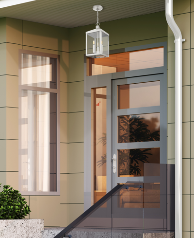 Livex Nyack 3 Light Outdoor Pendant Lantern In Brushed Nickel